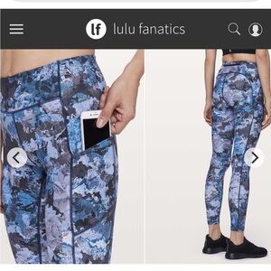 Lululemon Speed Up Tight Full-On Luxtreme 28" Pockets Sz 4 Screen Camo Multi